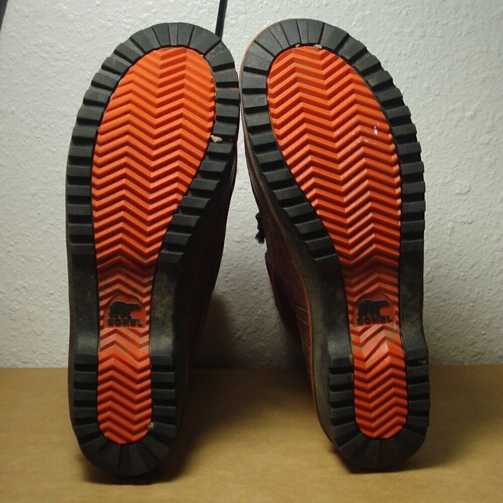 SOREL Tivoli II Boots Women's Size 10.5 Red Dahlia Black Lace Up Winter Shoe - Picture 3 of 12